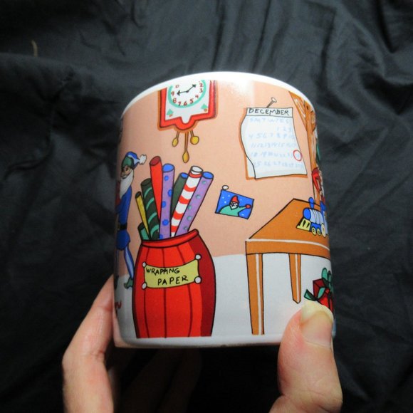 Vintage Sakura Sue Zipkin 1994 elf mug Christmas elf scenes - Picture 6 of 13